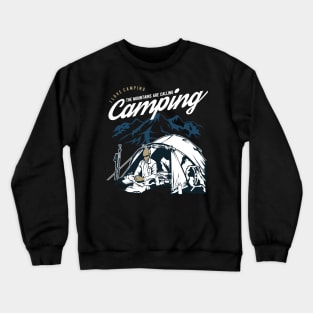 I Love Camping The Mountains Are Calling Crewneck Sweatshirt